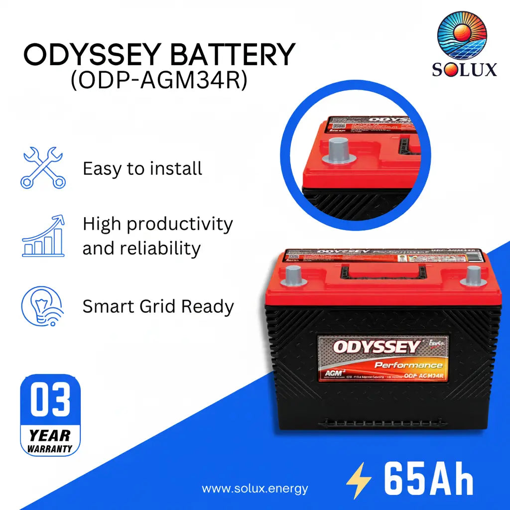 This is an image of Odyssey 12V AGM 100Ah Battery ODP-AGM34R